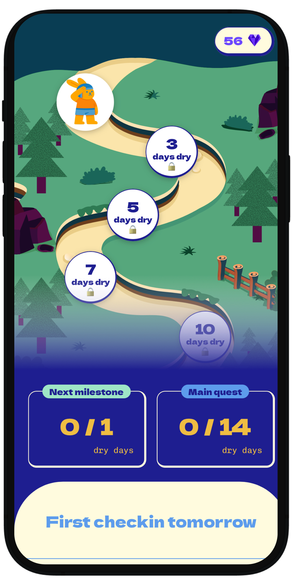 Daily Dry January check-in in Dry Quest